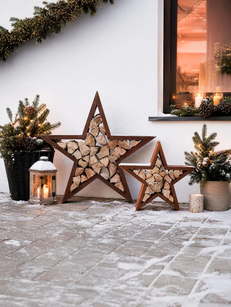 Sternen-Set 60/80 cm aus Cortenstahl
