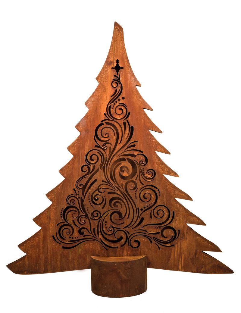 LED-Weihnachtsbaum 80 cm aus Stahl mit Edelrost – freigestellt