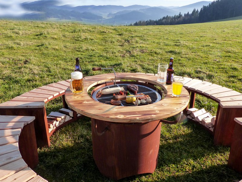 Grillrost aus Edelstahl V4A im Betrieb