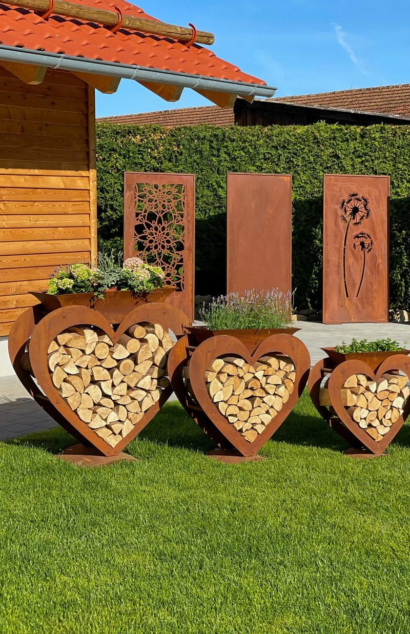 Kaminholzregal Herz 95 cm – Ansicht 2