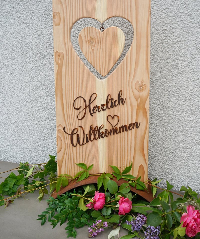 Lärchenständer Willkommen Fulla aus Edelrost