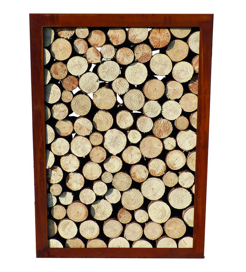 Kaminholzregal Lounge 100 cm aus Cortenstahl
