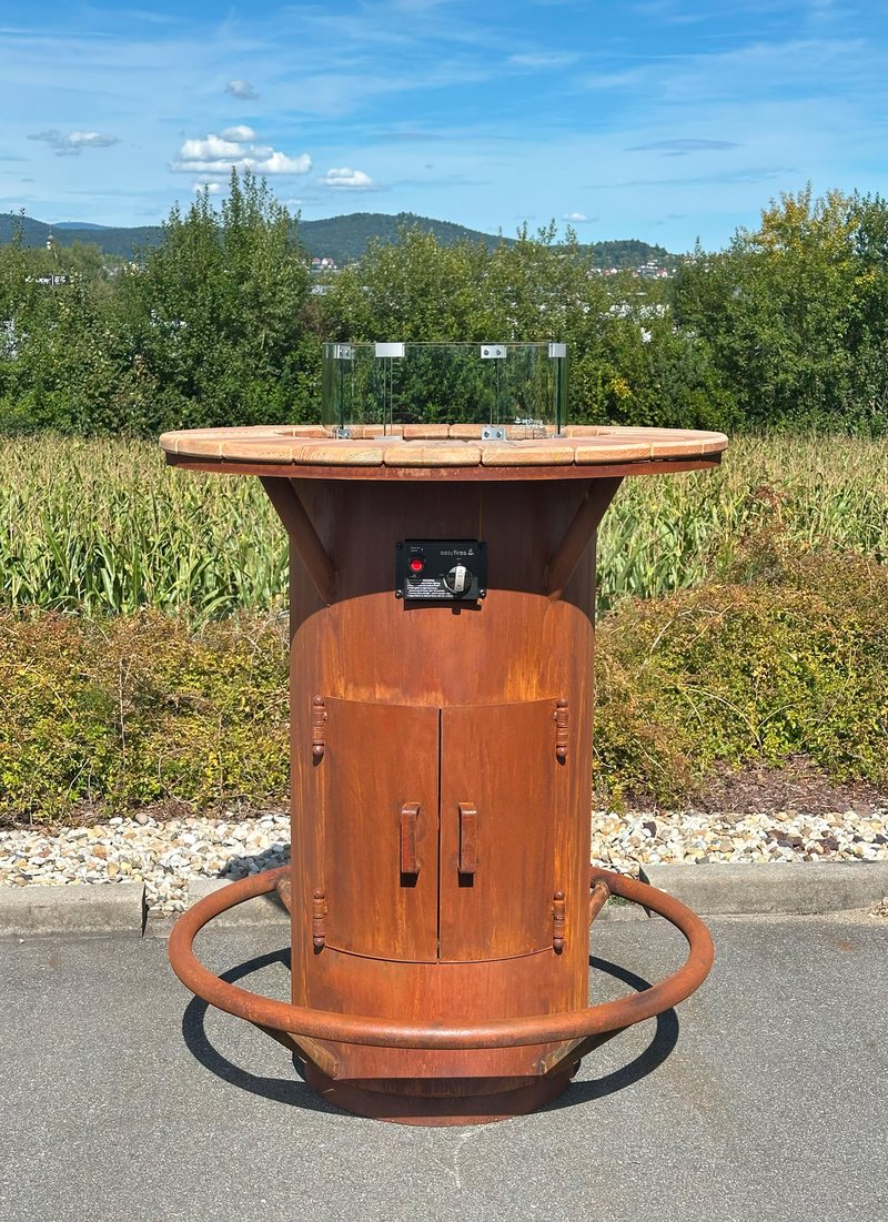 Stehtischofen mit Gasfeuer, Tischplatte Ø 100 cm