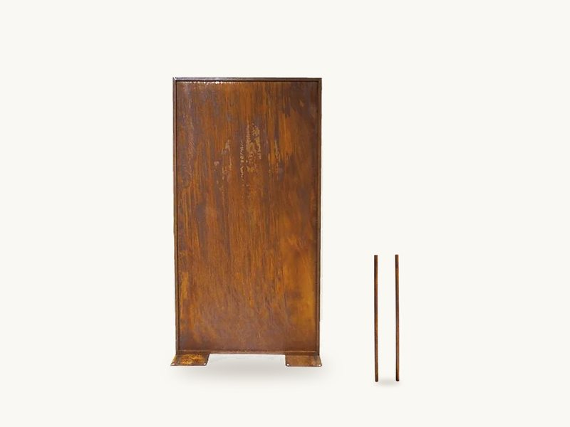 Starter-Set Wiese aus Cortenstahl – 1 Sichtschutzwand 200 × 100 cm, 2 Erdspieße 85 cm