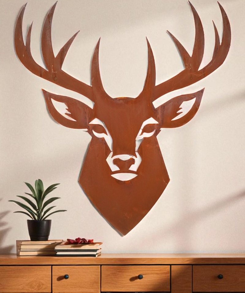 Wandbild Hirsch Dain aus Edelrost