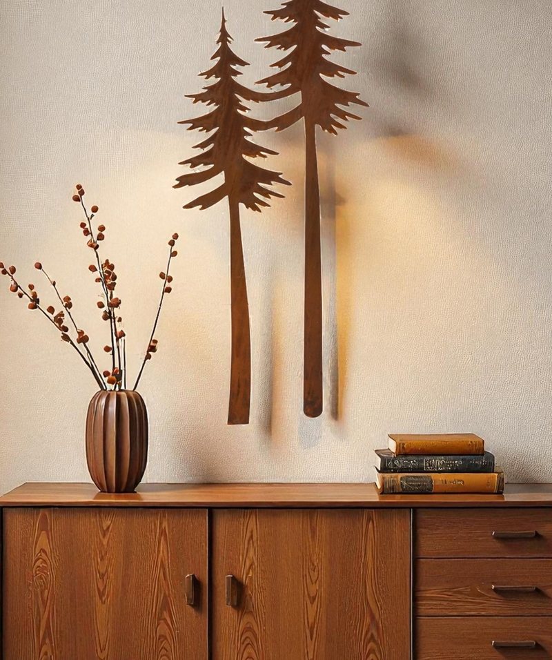 Wandbild Wald Yggdrasil aus Edelrost